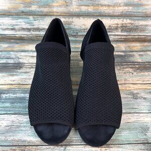 Eileen Fisher Wink Ankle Bootie Womens Size 8 Black Suede/Fabric Dress Slip On